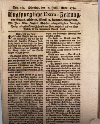 Augsburgische Ordinari Postzeitung von Staats-, gelehrten, historisch- u. ökonomischen Neuigkeiten (Augsburger Postzeitung) Dienstag 6. Juli 1784