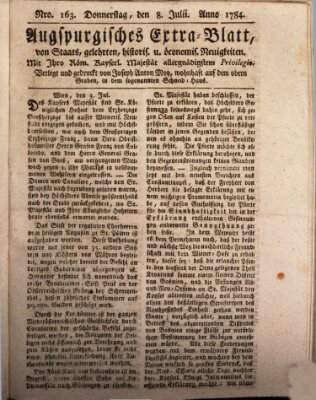 Augsburgische Ordinari Postzeitung von Staats-, gelehrten, historisch- u. ökonomischen Neuigkeiten (Augsburger Postzeitung) Donnerstag 8. Juli 1784