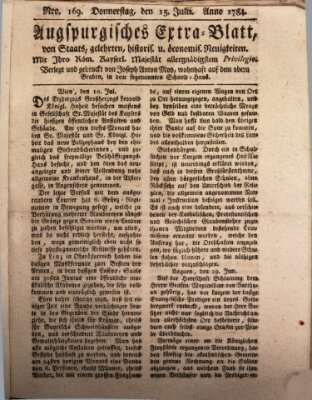 Augsburgische Ordinari Postzeitung von Staats-, gelehrten, historisch- u. ökonomischen Neuigkeiten (Augsburger Postzeitung) Donnerstag 15. Juli 1784