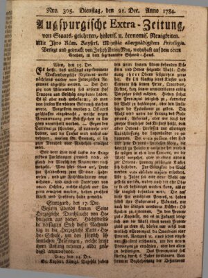 Augsburgische Ordinari Postzeitung von Staats-, gelehrten, historisch- u. ökonomischen Neuigkeiten (Augsburger Postzeitung) Dienstag 21. Dezember 1784