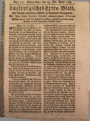 Augsburgische Ordinari Postzeitung von Staats-, gelehrten, historisch- u. ökonomischen Neuigkeiten (Augsburger Postzeitung) Donnerstag 23. Dezember 1784