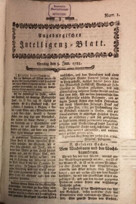 Augsburgische Ordinari Postzeitung von Staats-, gelehrten, historisch- u. ökonomischen Neuigkeiten (Augsburger Postzeitung) Montag 3. Januar 1785