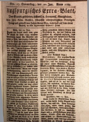 Augsburgische Ordinari Postzeitung von Staats-, gelehrten, historisch- u. ökonomischen Neuigkeiten (Augsburger Postzeitung) Donnerstag 20. Januar 1785