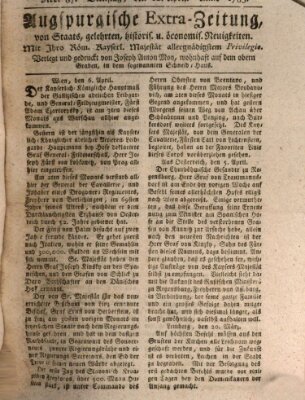 Augsburgische Ordinari Postzeitung von Staats-, gelehrten, historisch- u. ökonomischen Neuigkeiten (Augsburger Postzeitung) Dienstag 12. April 1785