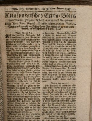 Augsburgische Ordinari Postzeitung von Staats-, gelehrten, historisch- u. ökonomischen Neuigkeiten (Augsburger Postzeitung) Donnerstag 3. November 1785