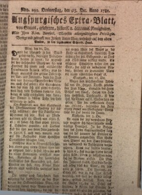 Augsburgische Ordinari Postzeitung von Staats-, gelehrten, historisch- u. ökonomischen Neuigkeiten (Augsburger Postzeitung) Donnerstag 15. Dezember 1785