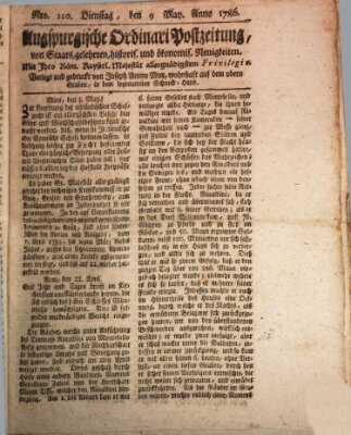 Augsburgische Ordinari Postzeitung von Staats-, gelehrten, historisch- u. ökonomischen Neuigkeiten (Augsburger Postzeitung) Dienstag 9. Mai 1786