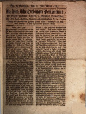 Augsburgische Ordinari Postzeitung von Staats-, gelehrten, historisch- u. ökonomischen Neuigkeiten (Augsburger Postzeitung) Samstag 6. Januar 1787