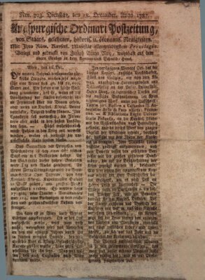 Augsburgische Ordinari Postzeitung von Staats-, gelehrten, historisch- u. ökonomischen Neuigkeiten (Augsburger Postzeitung) Dienstag 18. Dezember 1787