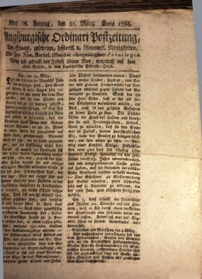 Augsburgische Ordinari Postzeitung von Staats-, gelehrten, historisch- u. ökonomischen Neuigkeiten (Augsburger Postzeitung) Freitag 20. März 1789