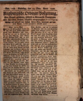 Augsburgische Ordinari Postzeitung von Staats-, gelehrten, historisch- u. ökonomischen Neuigkeiten (Augsburger Postzeitung) Samstag 29. Mai 1790