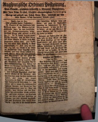 Augsburgische Ordinari Postzeitung von Staats-, gelehrten, historisch- u. ökonomischen Neuigkeiten (Augsburger Postzeitung) Freitag 31. Dezember 1790