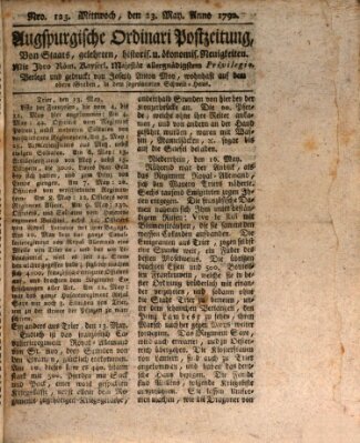 Augsburgische Ordinari Postzeitung von Staats-, gelehrten, historisch- u. ökonomischen Neuigkeiten (Augsburger Postzeitung) Mittwoch 23. Mai 1792