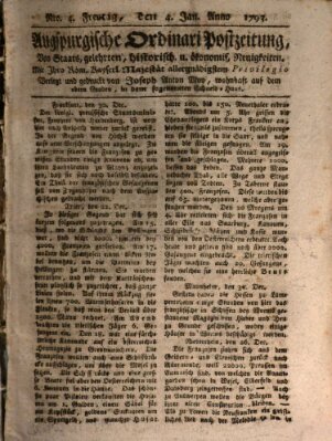 Augsburgische Ordinari Postzeitung von Staats-, gelehrten, historisch- u. ökonomischen Neuigkeiten (Augsburger Postzeitung) Freitag 4. Januar 1793