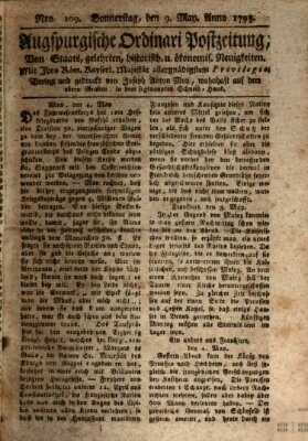 Augsburgische Ordinari Postzeitung von Staats-, gelehrten, historisch- u. ökonomischen Neuigkeiten (Augsburger Postzeitung) Donnerstag 9. Mai 1793