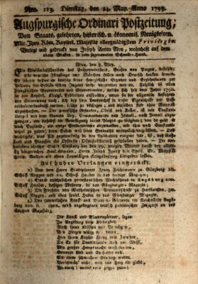 Augsburgische Ordinari Postzeitung von Staats-, gelehrten, historisch- u. ökonomischen Neuigkeiten (Augsburger Postzeitung) Dienstag 14. Mai 1793