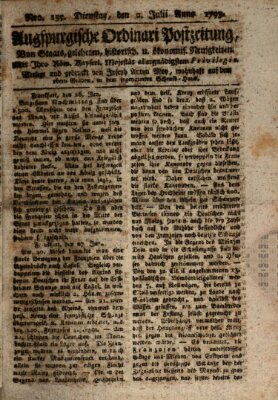 Augsburgische Ordinari Postzeitung von Staats-, gelehrten, historisch- u. ökonomischen Neuigkeiten (Augsburger Postzeitung) Dienstag 2. Juli 1793