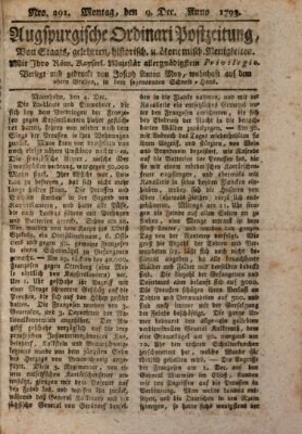 Augsburgische Ordinari Postzeitung von Staats-, gelehrten, historisch- u. ökonomischen Neuigkeiten (Augsburger Postzeitung) Montag 9. Dezember 1793