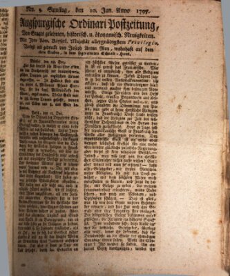 Augsburgische Ordinari Postzeitung von Staats-, gelehrten, historisch- u. ökonomischen Neuigkeiten (Augsburger Postzeitung) Samstag 10. Januar 1795