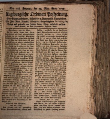 Augsburgische Ordinari Postzeitung von Staats-, gelehrten, historisch- u. ökonomischen Neuigkeiten (Augsburger Postzeitung) Freitag 29. Mai 1795