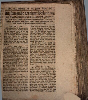 Augsburgische Ordinari Postzeitung von Staats-, gelehrten, historisch- u. ökonomischen Neuigkeiten (Augsburger Postzeitung) Montag 29. Juni 1795