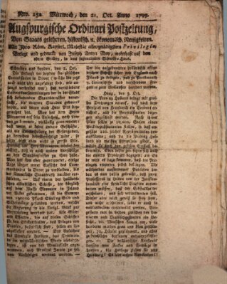 Augsburgische Ordinari Postzeitung von Staats-, gelehrten, historisch- u. ökonomischen Neuigkeiten (Augsburger Postzeitung) Mittwoch 21. Oktober 1795