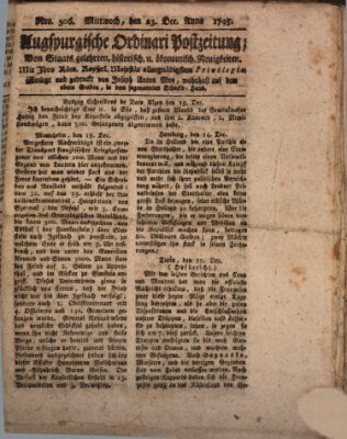 Augsburgische Ordinari Postzeitung von Staats-, gelehrten, historisch- u. ökonomischen Neuigkeiten (Augsburger Postzeitung) Mittwoch 23. Dezember 1795