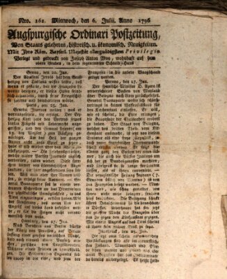 Augsburgische Ordinari Postzeitung von Staats-, gelehrten, historisch- u. ökonomischen Neuigkeiten (Augsburger Postzeitung) Mittwoch 6. Juli 1796