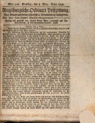 Augsburgische Ordinari Postzeitung von Staats-, gelehrten, historisch- u. ökonomischen Neuigkeiten (Augsburger Postzeitung) Dienstag 8. Mai 1798