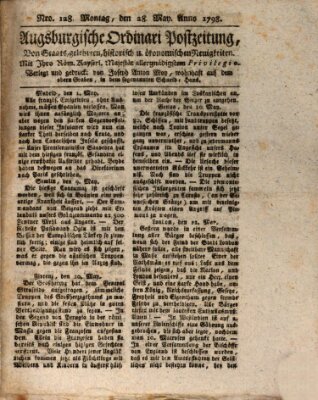 Augsburgische Ordinari Postzeitung von Staats-, gelehrten, historisch- u. ökonomischen Neuigkeiten (Augsburger Postzeitung) Montag 28. Mai 1798