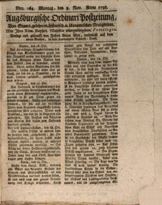 Augsburgische Ordinari Postzeitung von Staats-, gelehrten, historisch- u. ökonomischen Neuigkeiten (Augsburger Postzeitung) Montag 5. November 1798