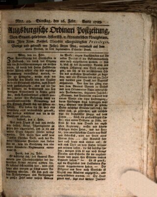 Augsburgische Ordinari Postzeitung von Staats-, gelehrten, historisch- u. ökonomischen Neuigkeiten (Augsburger Postzeitung) Dienstag 26. Februar 1799