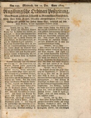 Augsburgische Ordinari Postzeitung von Staats-, gelehrten, historisch- u. ökonomischen Neuigkeiten (Augsburger Postzeitung) Mittwoch 10. Dezember 1800