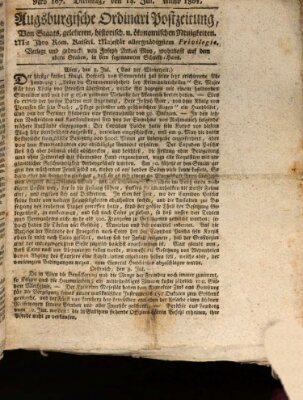 Augsburgische Ordinari Postzeitung von Staats-, gelehrten, historisch- u. ökonomischen Neuigkeiten (Augsburger Postzeitung) Dienstag 14. Juli 1801