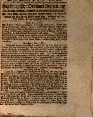 Augsburgische Ordinari Postzeitung von Staats-, gelehrten, historisch- u. ökonomischen Neuigkeiten (Augsburger Postzeitung) Mittwoch 23. Dezember 1801