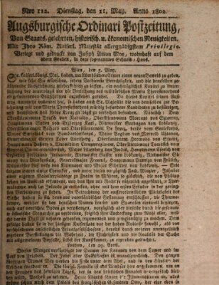 Augsburgische Ordinari Postzeitung von Staats-, gelehrten, historisch- u. ökonomischen Neuigkeiten (Augsburger Postzeitung) Dienstag 11. Mai 1802