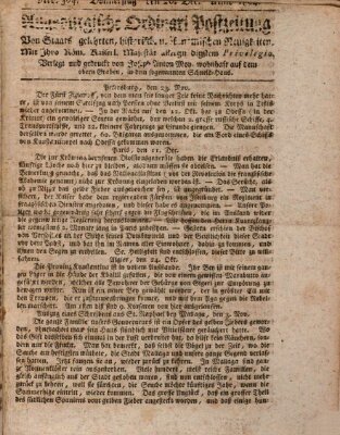 Augsburgische Ordinari Postzeitung von Staats-, gelehrten, historisch- u. ökonomischen Neuigkeiten (Augsburger Postzeitung) Donnerstag 20. Dezember 1804