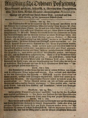 Augsburgische Ordinari Postzeitung von Staats-, gelehrten, historisch- u. ökonomischen Neuigkeiten (Augsburger Postzeitung) Samstag 11. Januar 1806