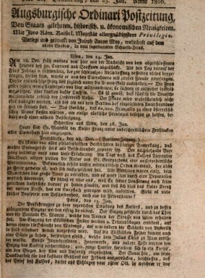 Augsburgische Ordinari Postzeitung von Staats-, gelehrten, historisch- u. ökonomischen Neuigkeiten (Augsburger Postzeitung) Donnerstag 23. Januar 1806