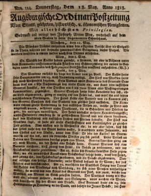 Augsburgische Ordinari Postzeitung von Staats-, gelehrten, historisch- u. ökonomischen Neuigkeiten (Augsburger Postzeitung) Donnerstag 13. Mai 1813