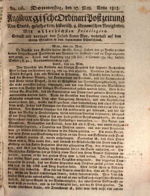 Augsburgische Ordinari Postzeitung von Staats-, gelehrten, historisch- u. ökonomischen Neuigkeiten (Augsburger Postzeitung) Donnerstag 27. Mai 1813