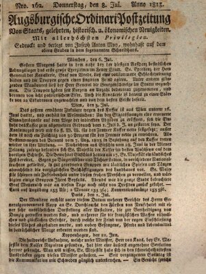 Augsburgische Ordinari Postzeitung von Staats-, gelehrten, historisch- u. ökonomischen Neuigkeiten (Augsburger Postzeitung) Donnerstag 8. Juli 1813