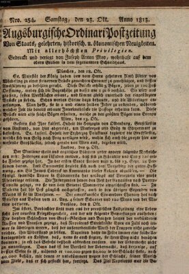 Augsburgische Ordinari Postzeitung von Staats-, gelehrten, historisch- u. ökonomischen Neuigkeiten (Augsburger Postzeitung) Samstag 23. Oktober 1813