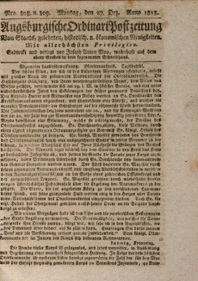 Augsburgische Ordinari Postzeitung von Staats-, gelehrten, historisch- u. ökonomischen Neuigkeiten (Augsburger Postzeitung) Montag 27. Dezember 1813