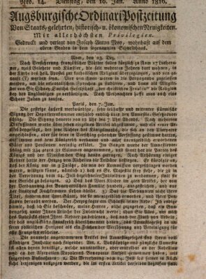 Augsburgische Ordinari Postzeitung von Staats-, gelehrten, historisch- u. ökonomischen Neuigkeiten (Augsburger Postzeitung) Dienstag 16. Januar 1816