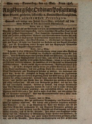 Augsburgische Ordinari Postzeitung von Staats-, gelehrten, historisch- u. ökonomischen Neuigkeiten (Augsburger Postzeitung) Donnerstag 23. Mai 1816