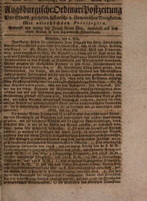 Augsburgische Ordinari Postzeitung von Staats-, gelehrten, historisch- u. ökonomischen Neuigkeiten (Augsburger Postzeitung) Dienstag 5. November 1816