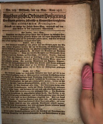 Augsburgische Ordinari Postzeitung von Staats-, gelehrten, historisch- u. ökonomischen Neuigkeiten (Augsburger Postzeitung) Mittwoch 14. Mai 1817