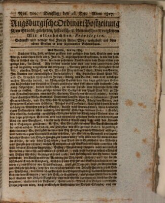 Augsburgische Ordinari Postzeitung von Staats-, gelehrten, historisch- u. ökonomischen Neuigkeiten (Augsburger Postzeitung) Dienstag 16. Dezember 1817