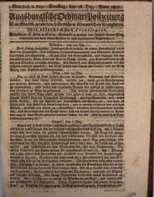 Augsburgische Ordinari Postzeitung von Staats-, gelehrten, historisch- u. ökonomischen Neuigkeiten (Augsburger Postzeitung) Dienstag 26. Dezember 1820